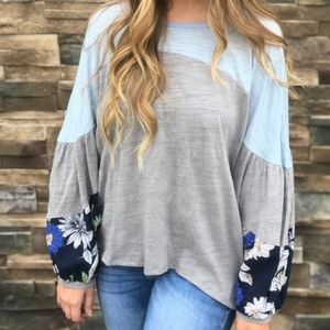 Women's Floral Sleeve Top